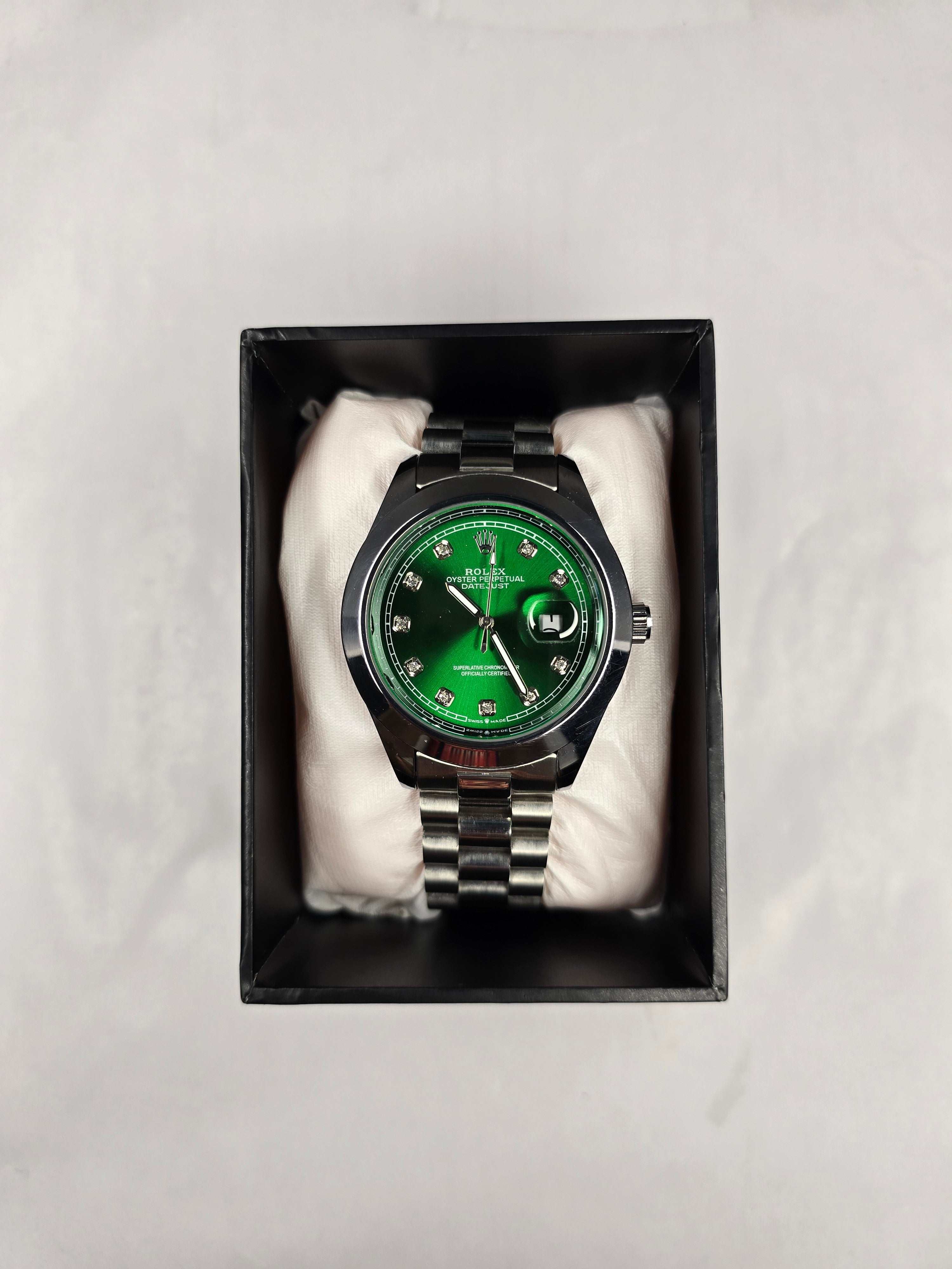 Rolex Datejust 41: Mint Green Dial with Diamond Hour Markers